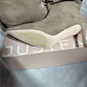 JustFab Women's Taupe Heeled Boots